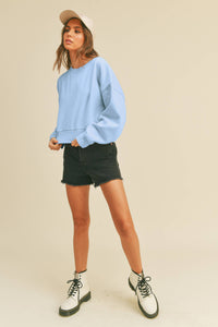 Blue Cropped Sweatshirt