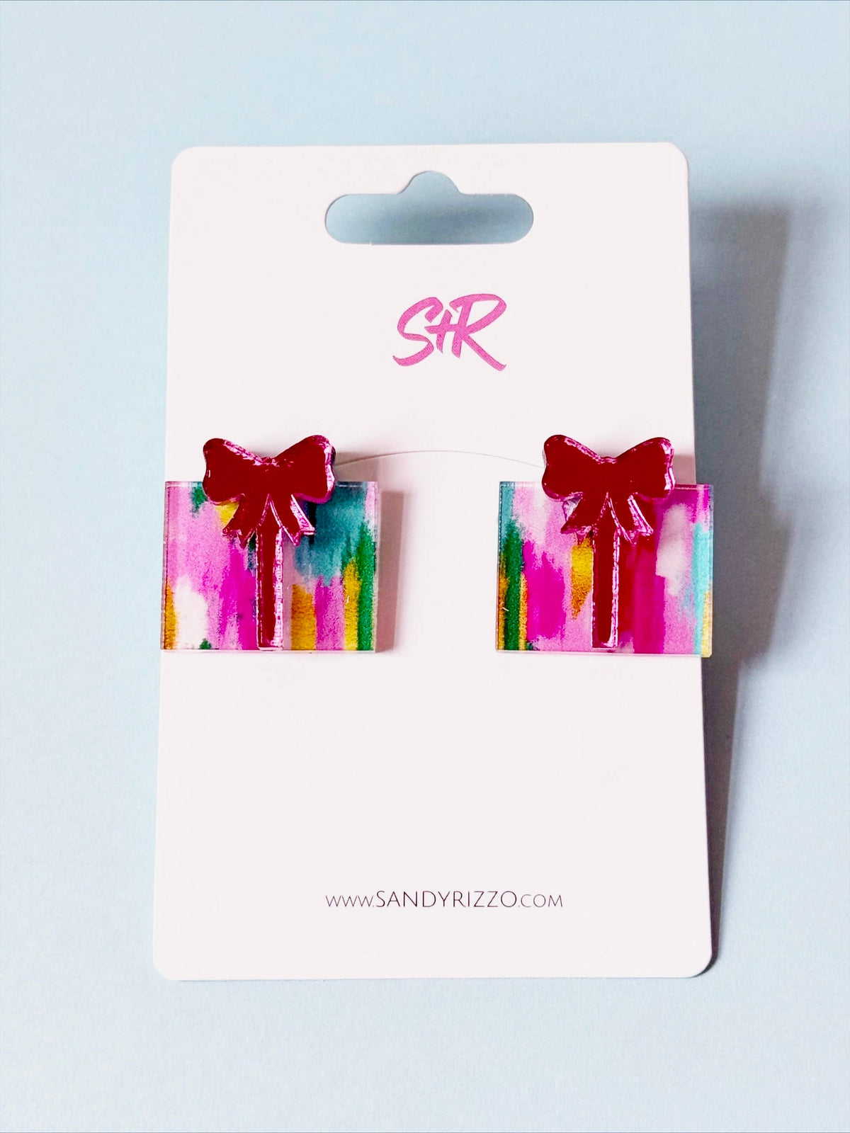 Acrylic Christmas Present Studs