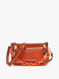 Orange Stadium Clear Crossbody Bag