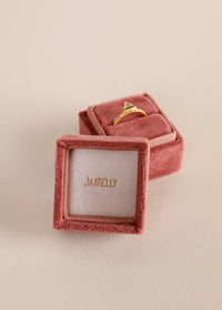 Square Velvet Jewelry Box - Dusty Rose