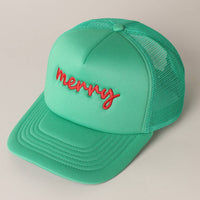 Merry  Embroidery Mesh Back Trucker Hat