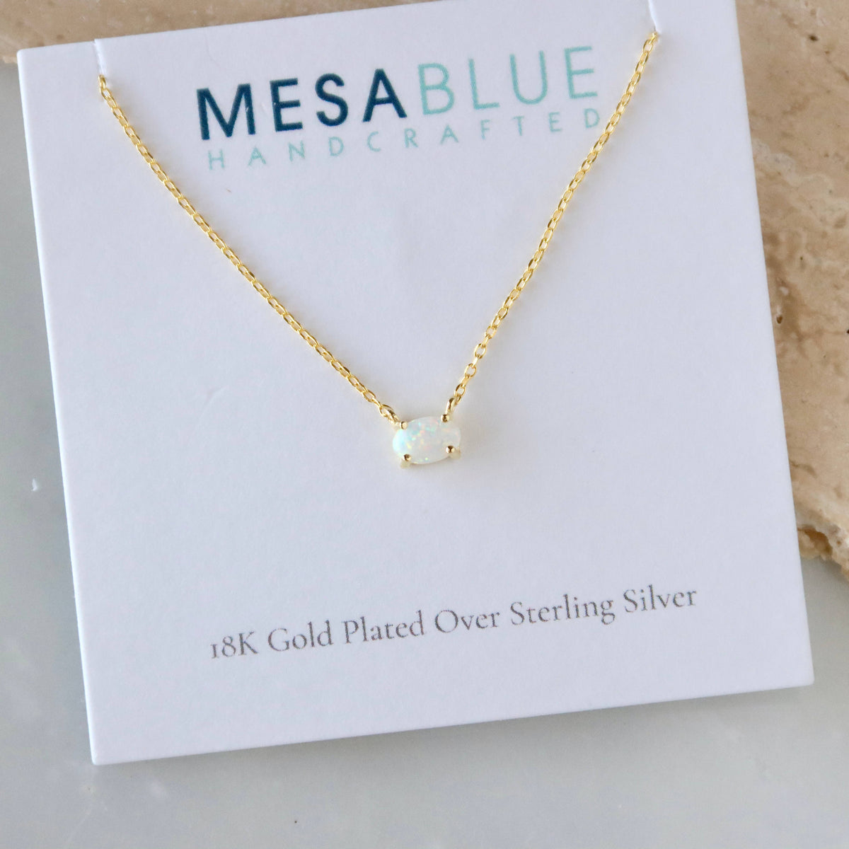 Mini Oval Opal Necklace