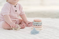 Classic Silicone Stacking Teething Ring Toy 