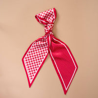 Gingham Red Twirl & Tie Scarf