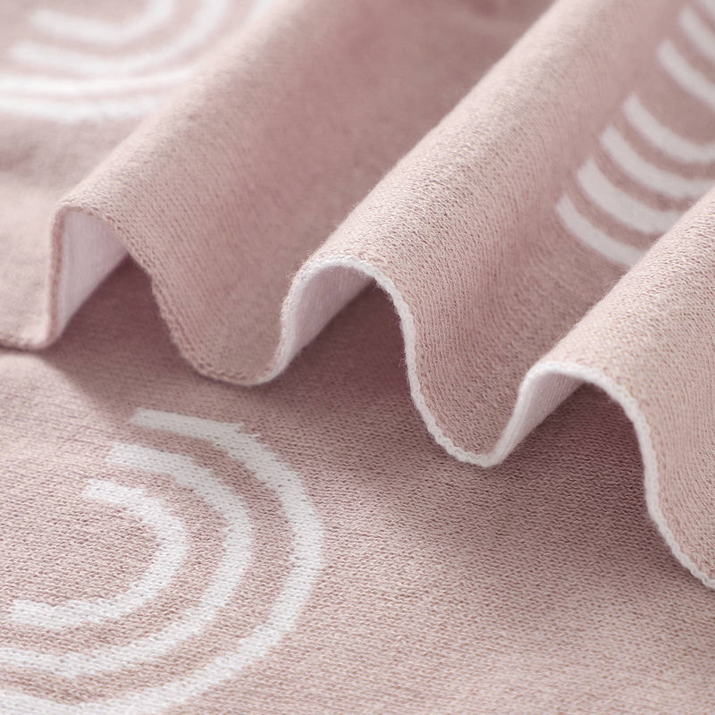 Pink Rainbow Receiving Baby Blanket