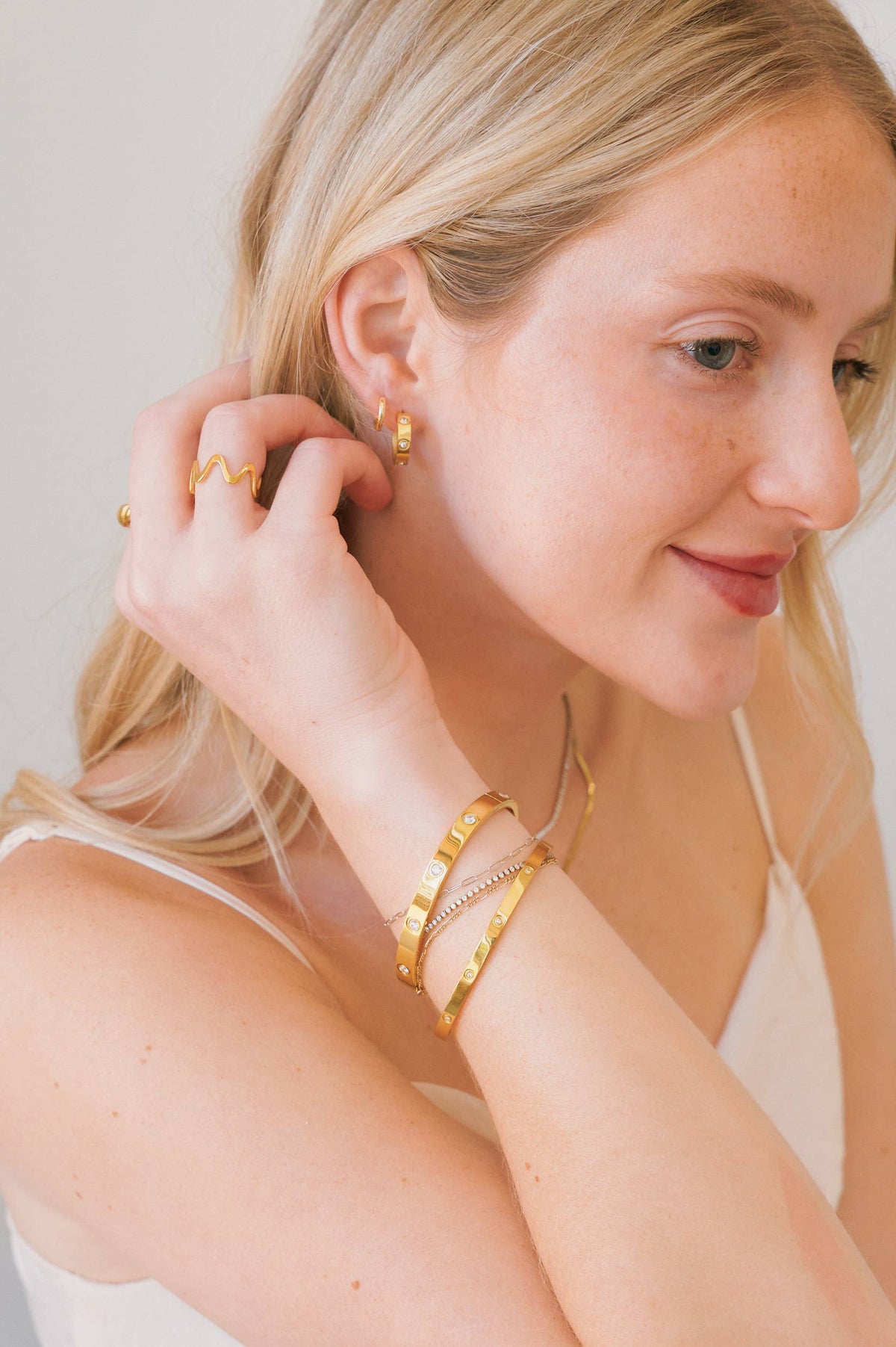 Mini Corinne Gold Bangle Bracelet