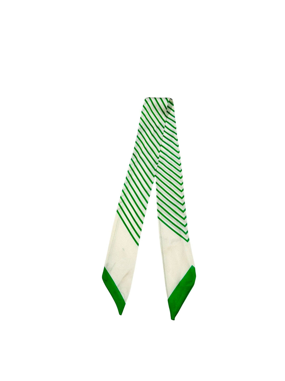 Green/ White Stripe Twilly Scarf