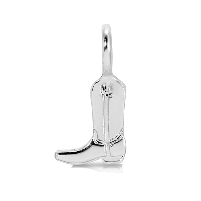 Silver Cowboy Boot Charm