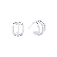 14K Gold-Dipped Double Ring Post Earring