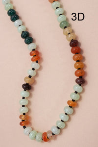NATURAL AGATE GLASS SEMI PRECIOUS BEAD NECKLACE