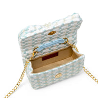 Teal Mini Tweed Handbag