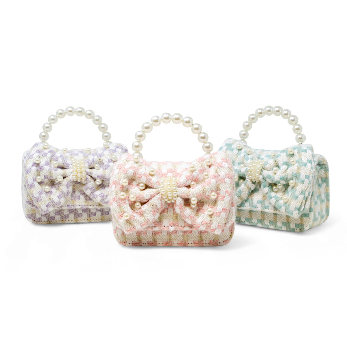 Teal Mini Tweed Handbag