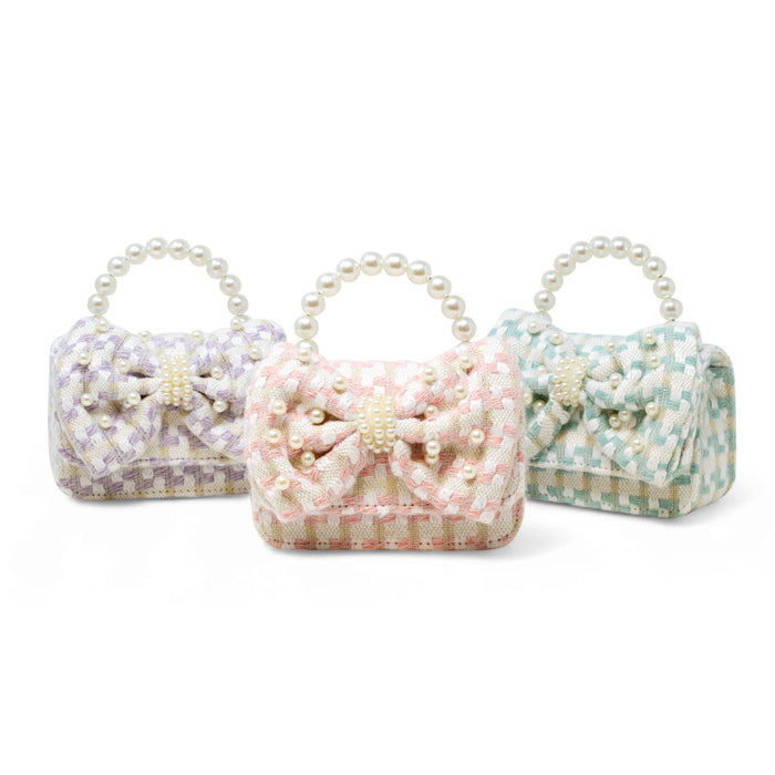 Teal Mini Tweed Handbag