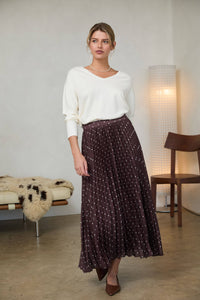 Polka Dot Pleated Skirt