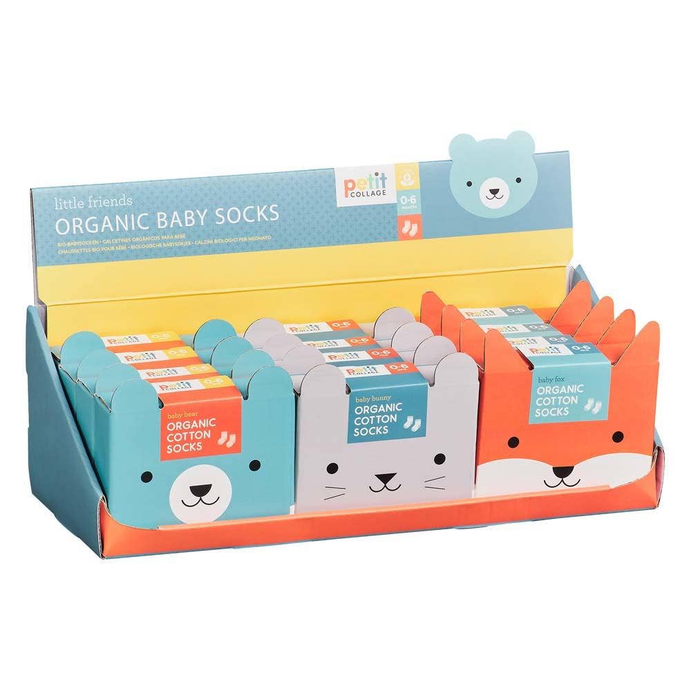 Little Friends Organic Baby Socks CDU of 12