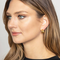 14K Gold-Dipped Double Ring Post Earring