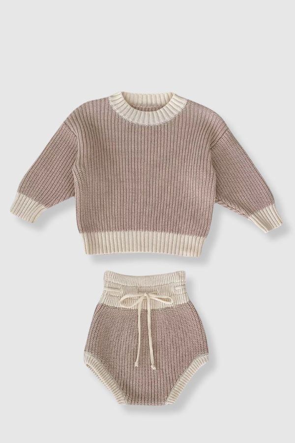 Cream Cotton Knit Set