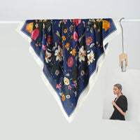 LARGE FLORAL PRINT BANDANA SCARF