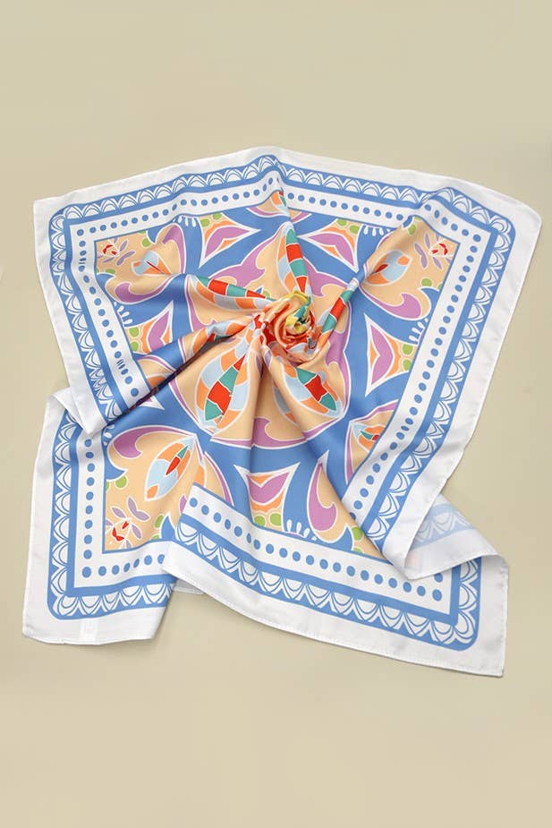 Blue Tribal Print Bandana Scarf