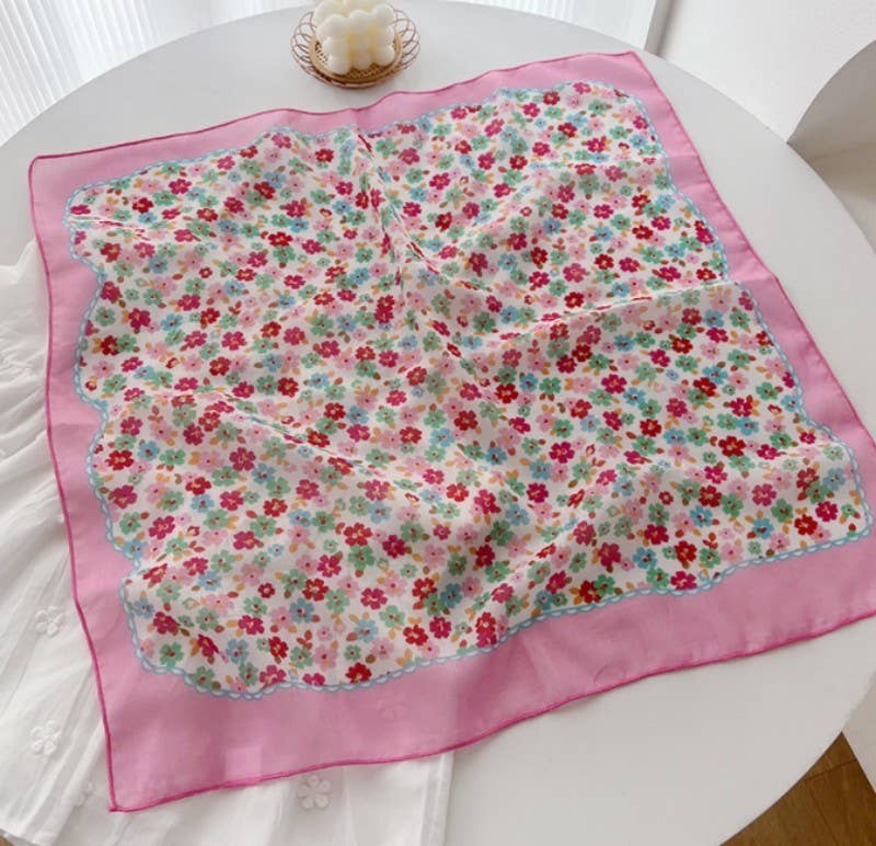 DITSY PRINT SILKY FEELING BANDANA SCARF