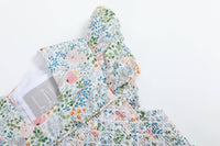 Pink Floral Print Smocked Futter Romper