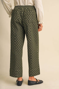 Olive Polka Dot Pants