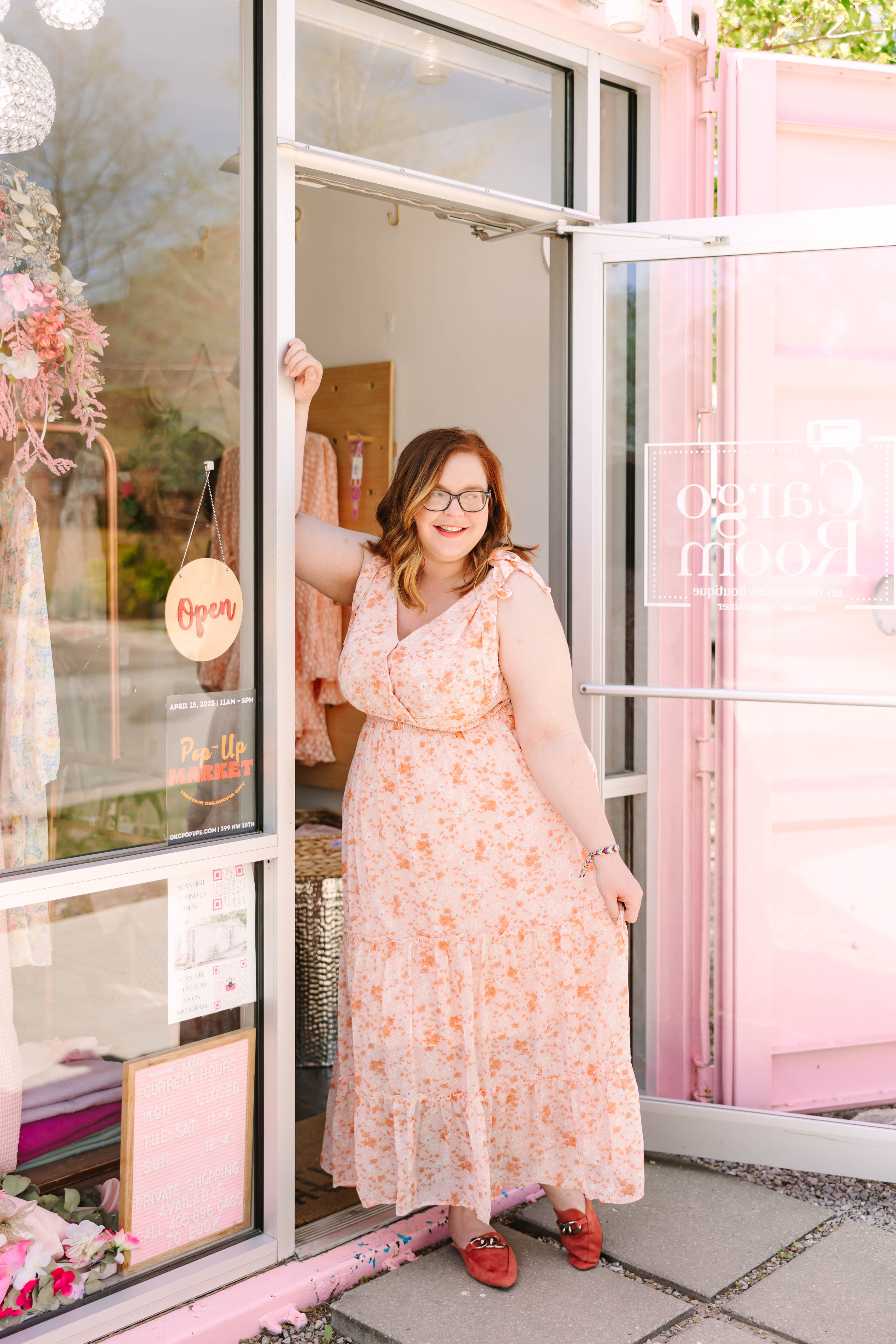 Peach floral maxi sales dress