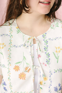 Flower Print Short Tie Top