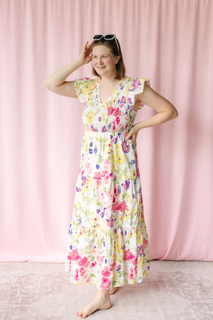 Leonie Floral Tiered Midi Dress