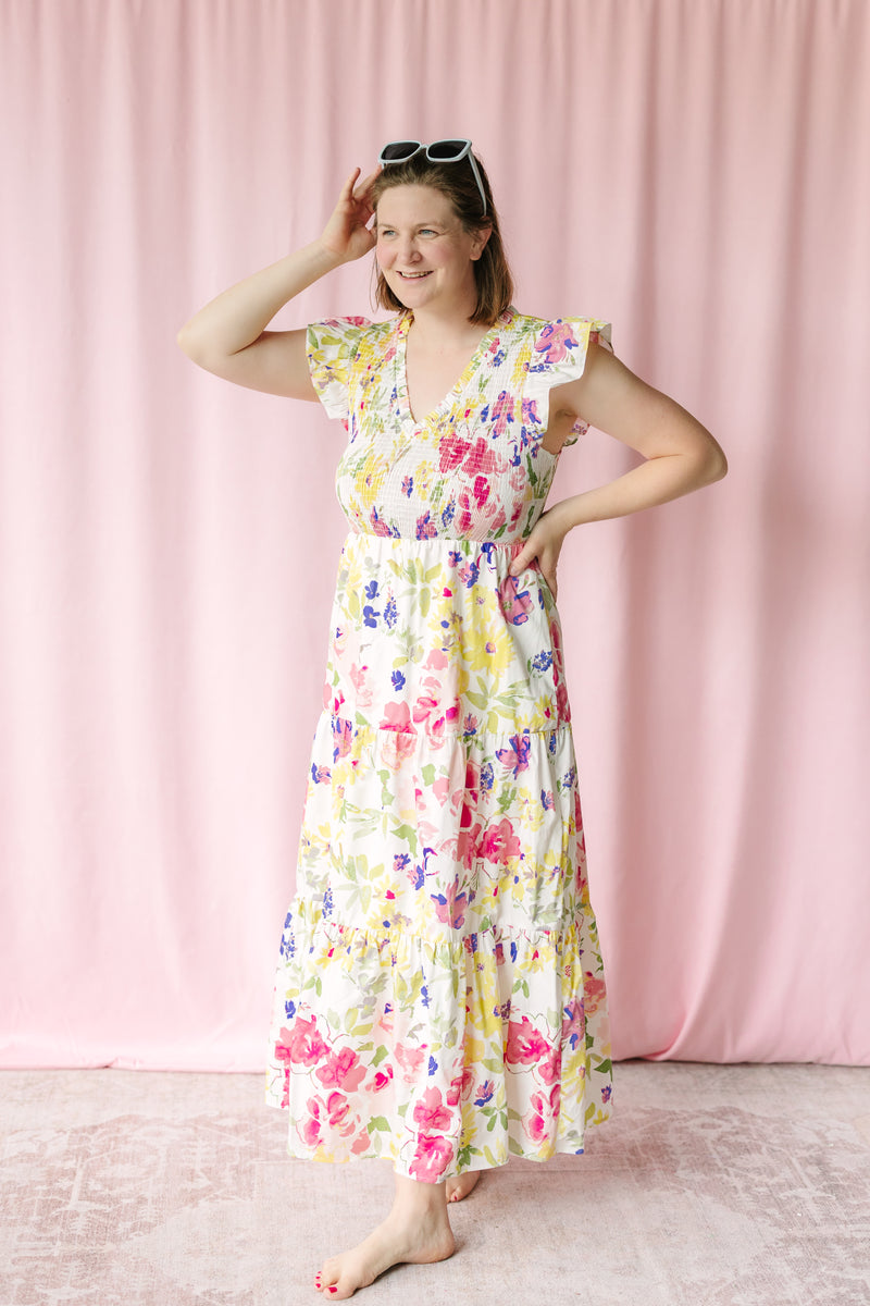 Leonie Floral Tiered Midi Dress