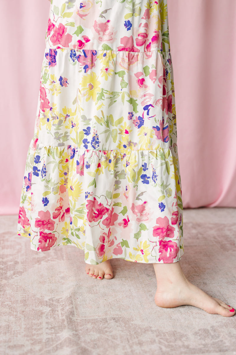 Leonie Floral Tiered Midi Dress