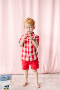 Red Hugo Twill Shorts