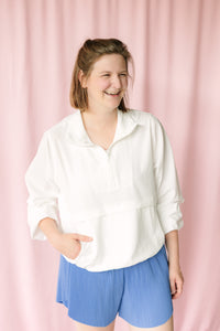 Blue Pleated Activewear Shorts