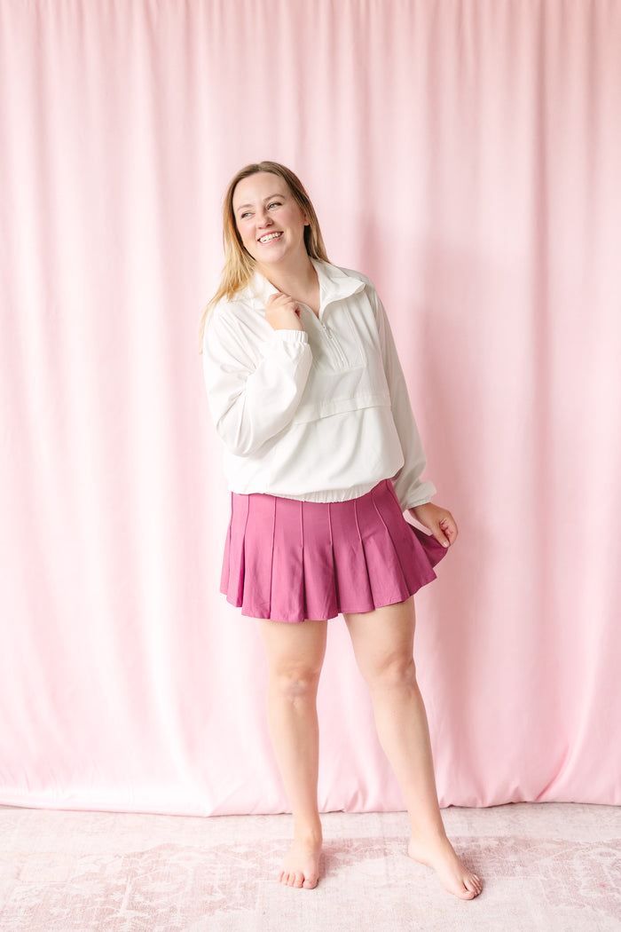 Mauve Pleated Activewear Skirt