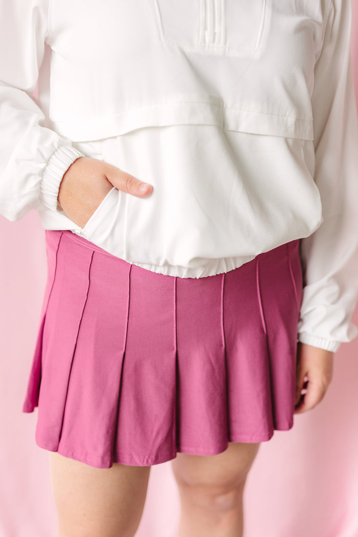 Mauve Pleated Activewear Skirt