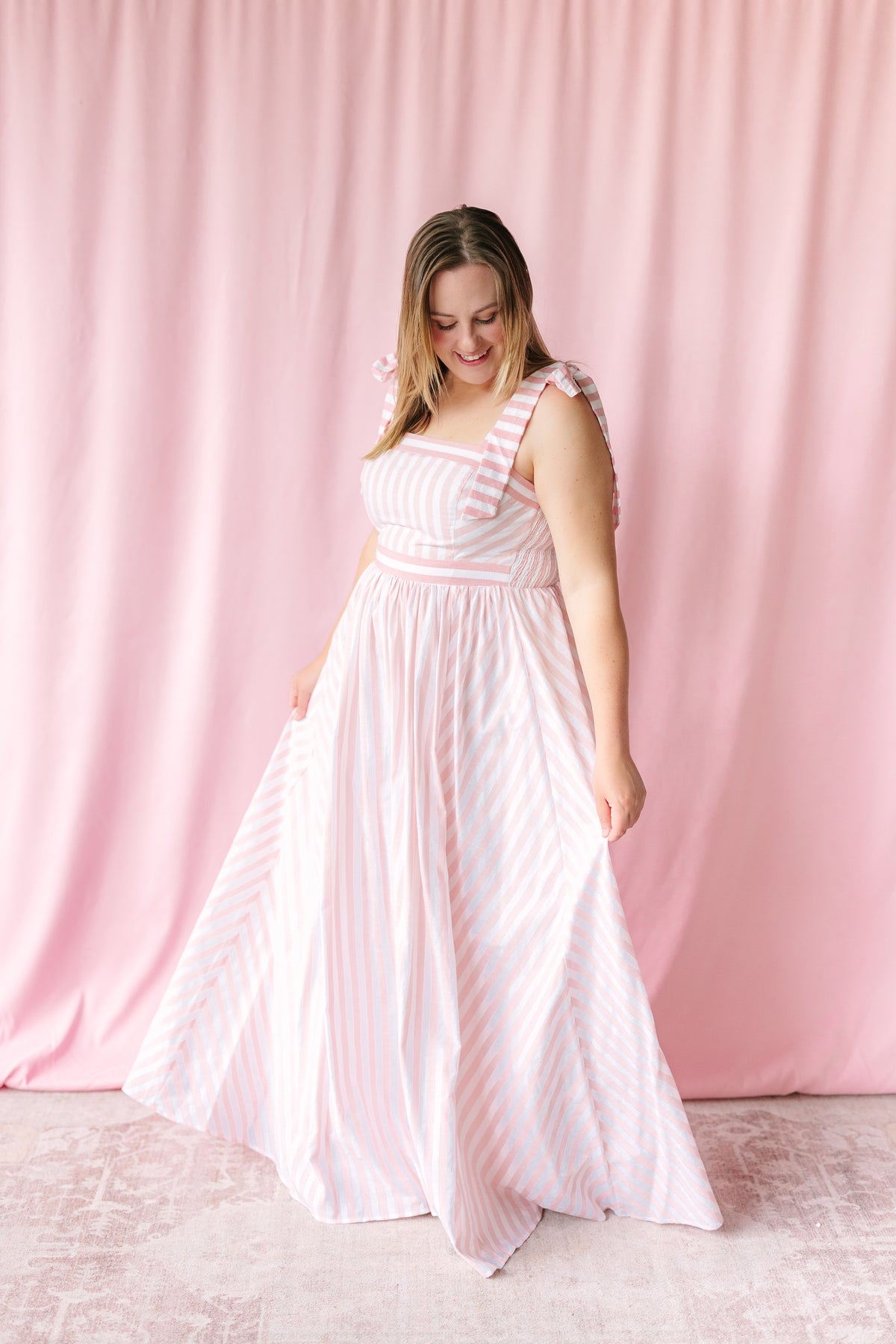 Pink Stripe Maxi Dress