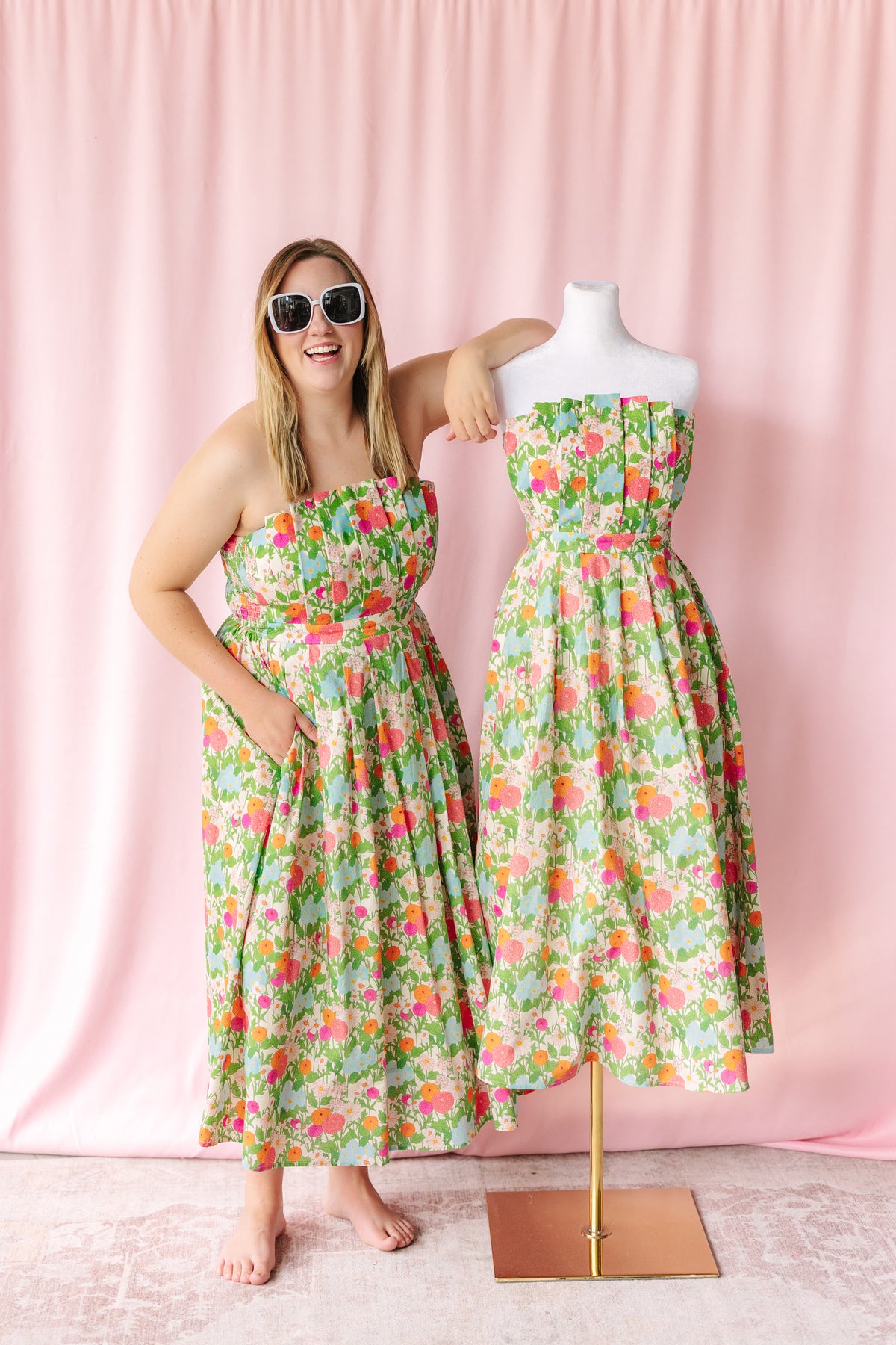 Pleated Top Marigold Dress