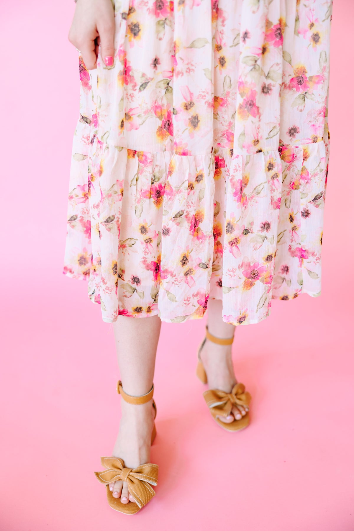 Smocked Floral Puff Sleeve Dress