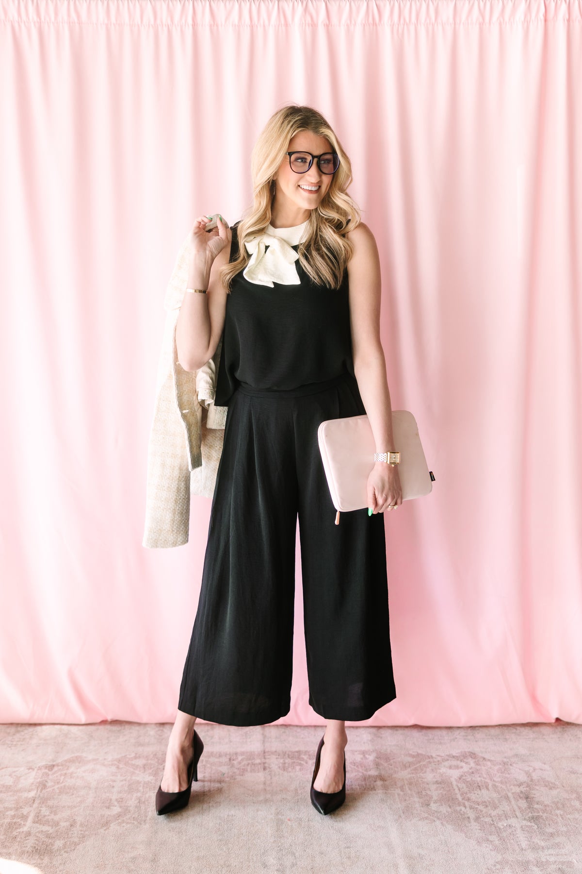 Black Sleeveless Top & Pants Set