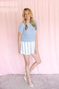 Blue Crochet Sweater
