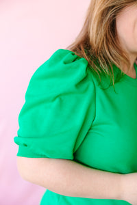 Kelly Green Puff Sweatshirt