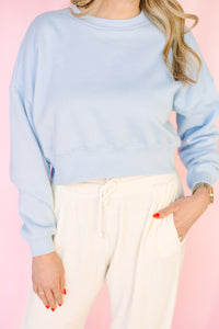 Blue Cropped Sweatshirt