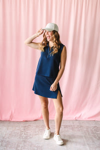 True Navy Soft Modal Skirt
