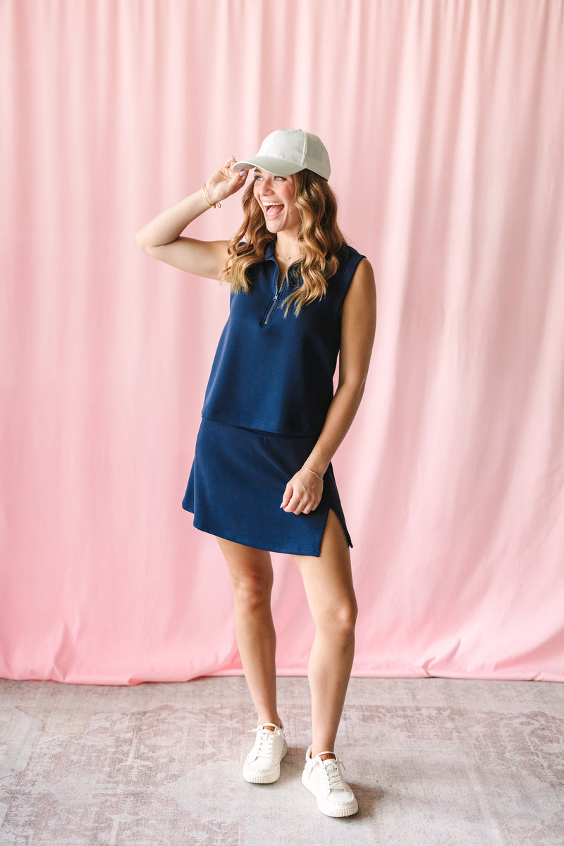 True Navy Soft Modal Skirt