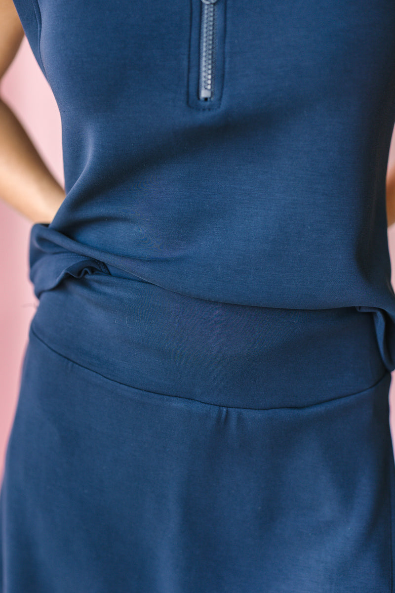 True Navy Soft Modal Skirt