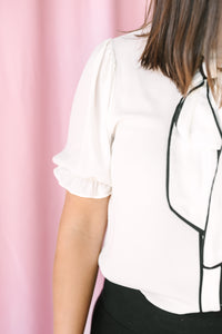 Big Bow Cream Blouse
