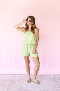 Kiwi Scalloped Trim Shorts