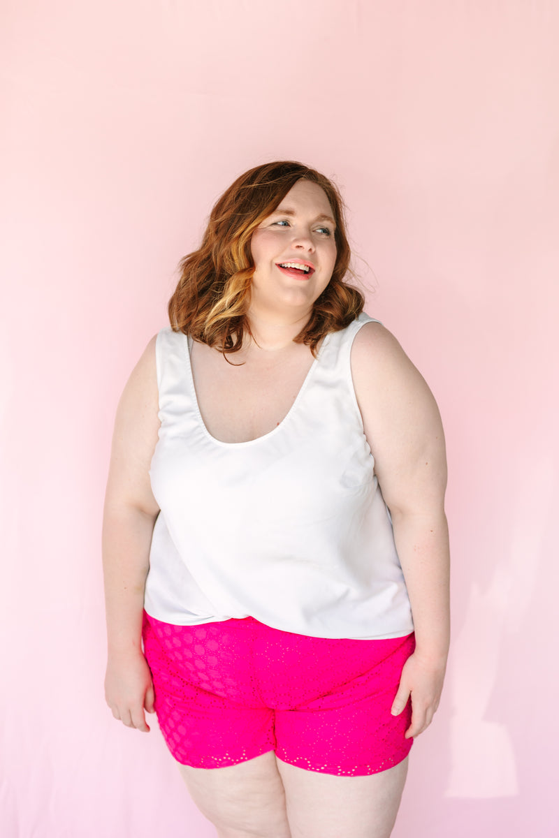 Fuchsia Eyelet Shorts