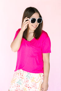 Fuchsia Knit Tee