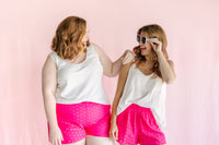 Fuchsia Eyelet Shorts